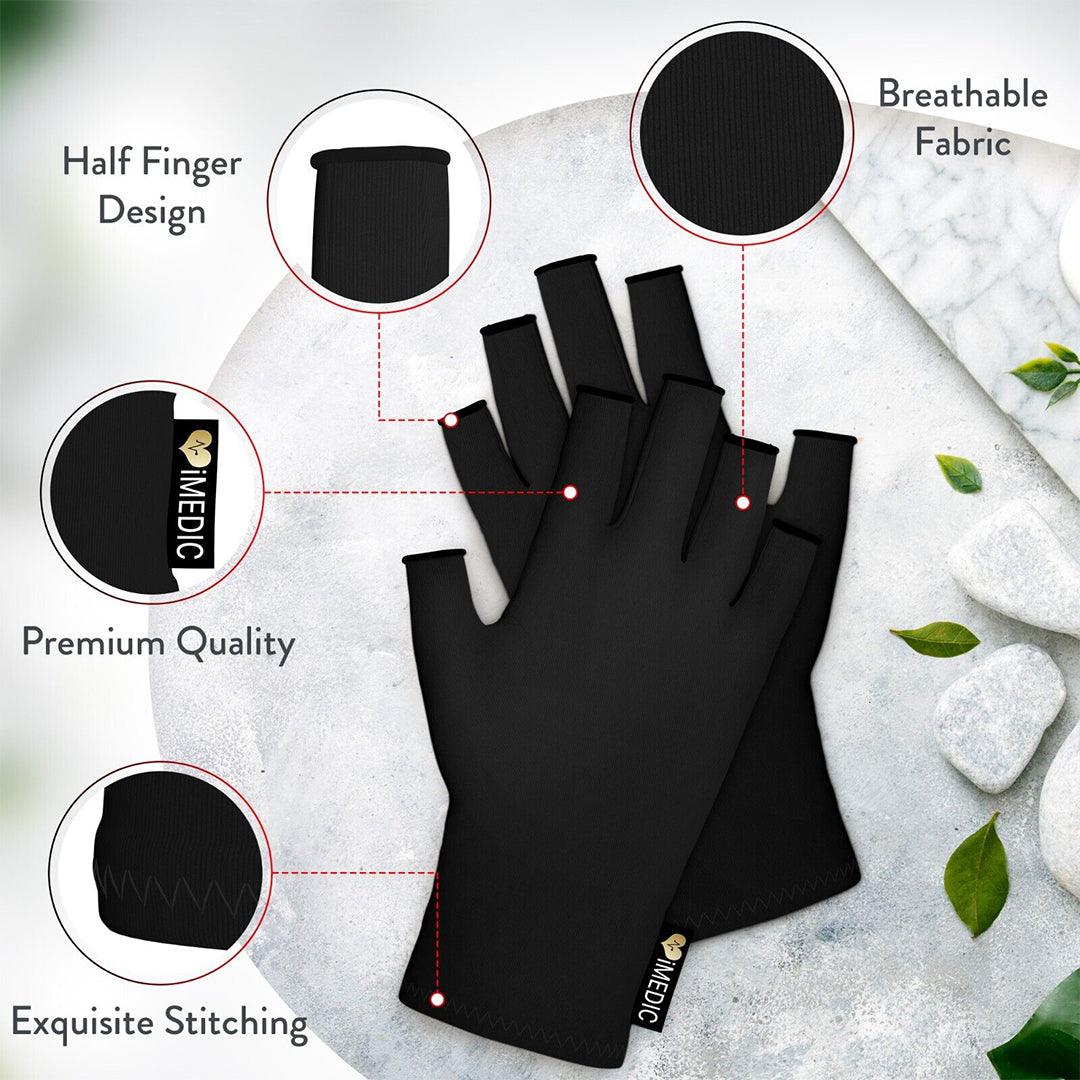 Compression Gloves for Arthritis - Fingerless Pain Relief Arthritic Hands Rheumatoid Anti Arthritis Elastic Gloves