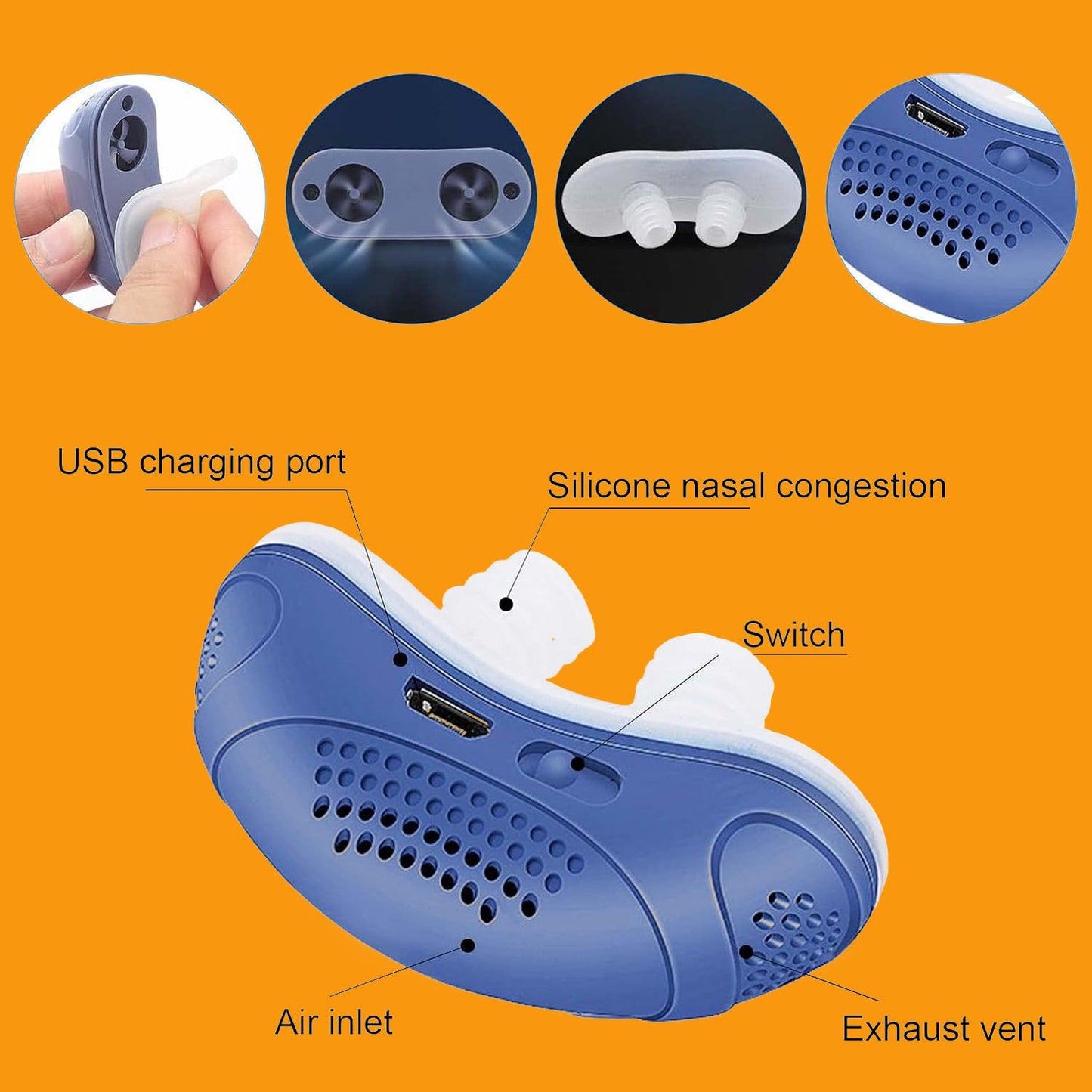 Sleep Apnea Device - Stop Snore Micro Anti Snoring Device Electric Noise Stopper
