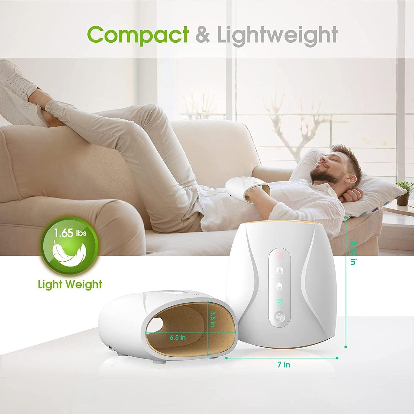 Hand Massager Machines - Electric Hand Massager for Palm Massage Cordless Heat Accupressure Massager