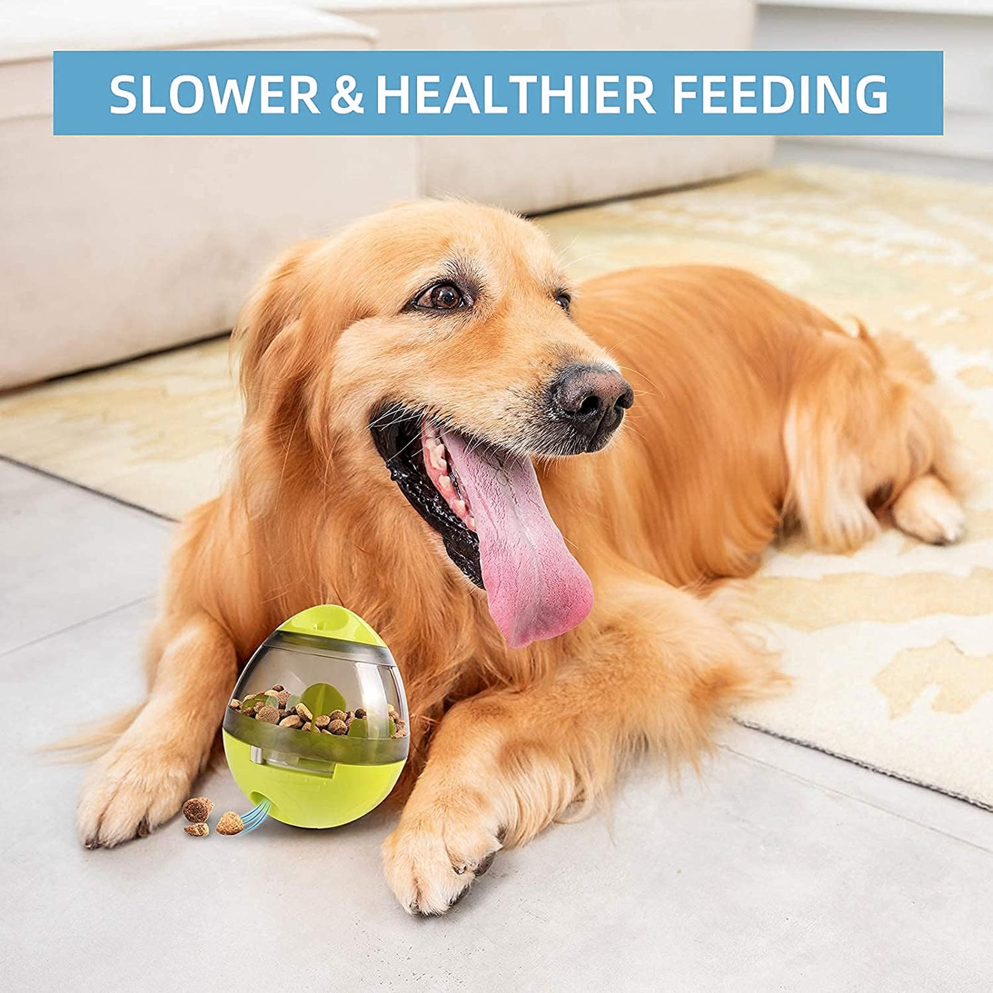 Automatic Dog Food Feeder - Pet Food Ball Interactive Toy Spill Treat Dispensing Bowl Feeder Breaker Cat