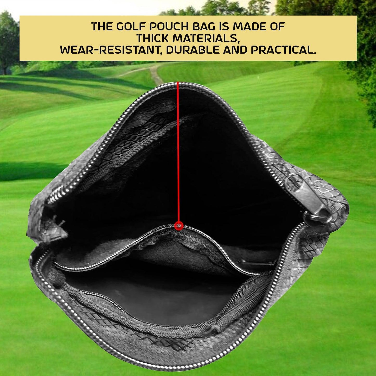Golf Ball Bag - Multi-pocket Golf Ball Storage Pouch Bag Clip Valuable Golf Tee Pouch Bag Holder