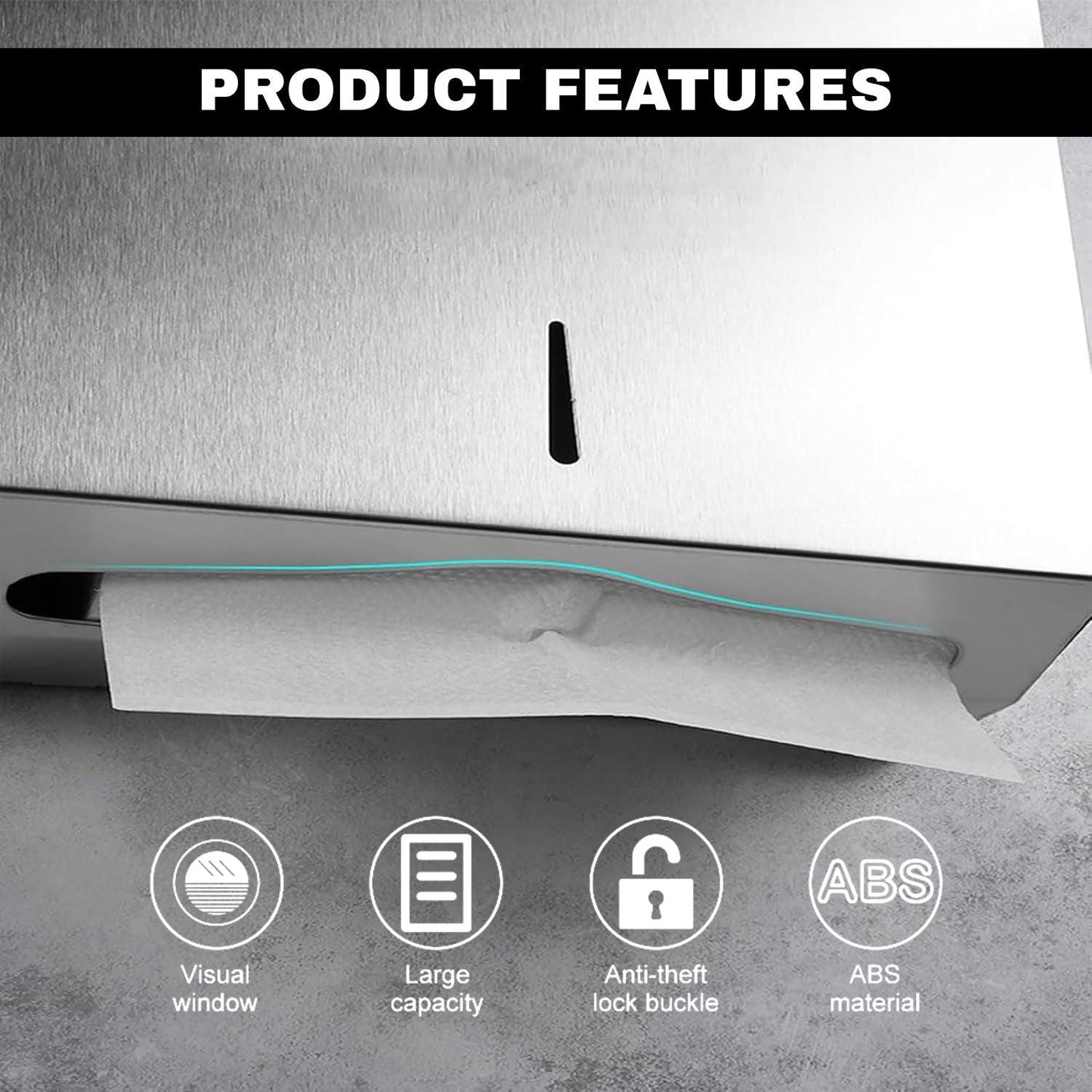 Bathroom Tissue Dispenser - Hand Paper Towel Dispenser Home Toilet Holder Wall Mounted Bathroom Tissue Box