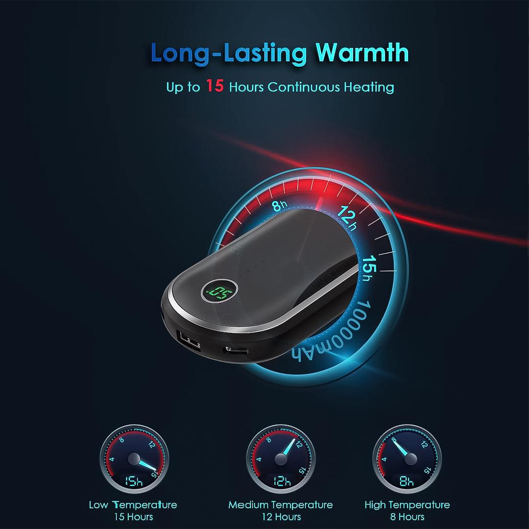 Rechargeable Hand Warmers - 10000mAh Power Bank Pocket Hand Warmer with 3 Heating Levels