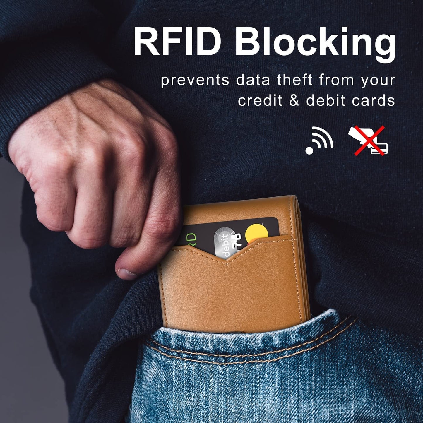 🔥BUY 2 GET 1 FREE🔥GSOIAX Mens Slim Wallet Rfid Blocking 2