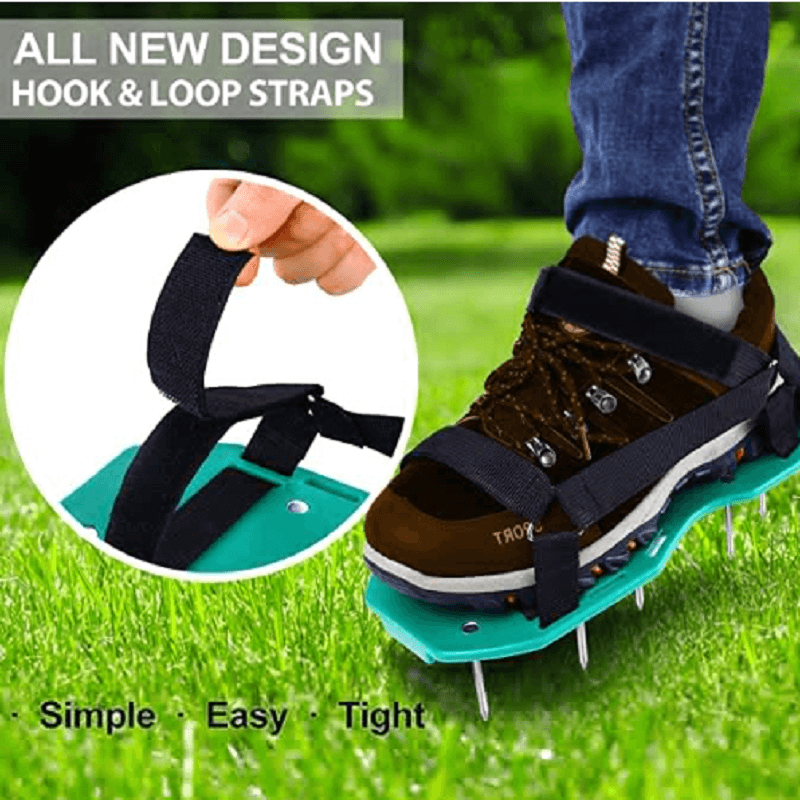 👟 50% OFF NOW! 🌿 Lawn Aerator Shoes with 26 Spikes – Adjustable Straps, Effectively Aerates Lawn Soil & Comfortable Fit 🏡