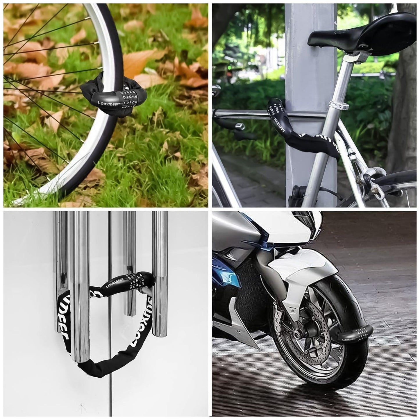 Best Bike Lock UK - Heavy Duty High Security 90cm 5-Digit Combination Chain Lock