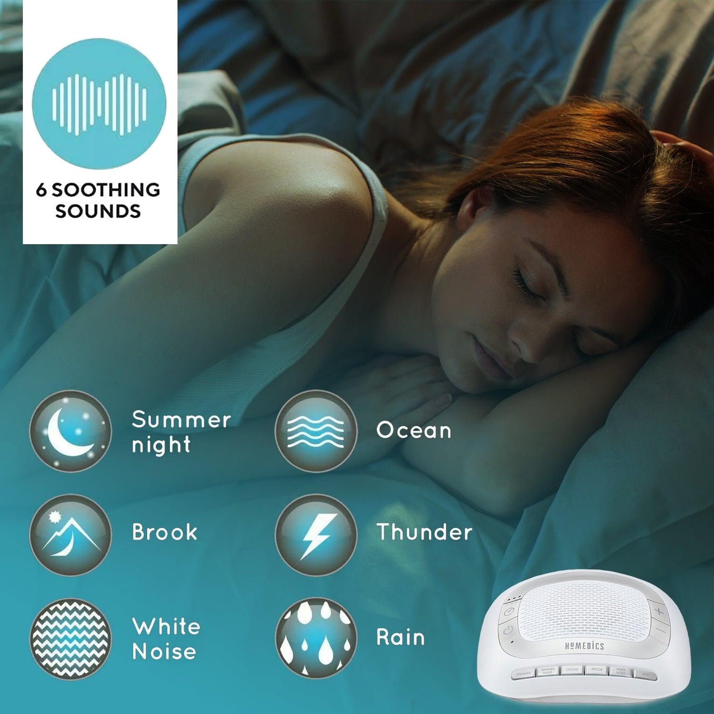 Nature Sounds Sleep - 6 White Noise Therapy Sound Sleep Soothing Relax Machine