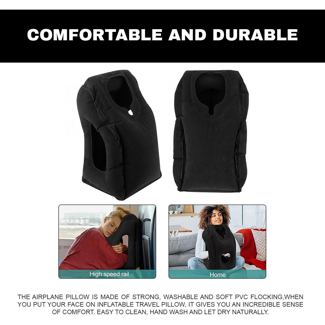 Inflatable Travel Pillow - Air Cushion Travel Pillow for Airplane Office Neck Head Chin Nap Rest