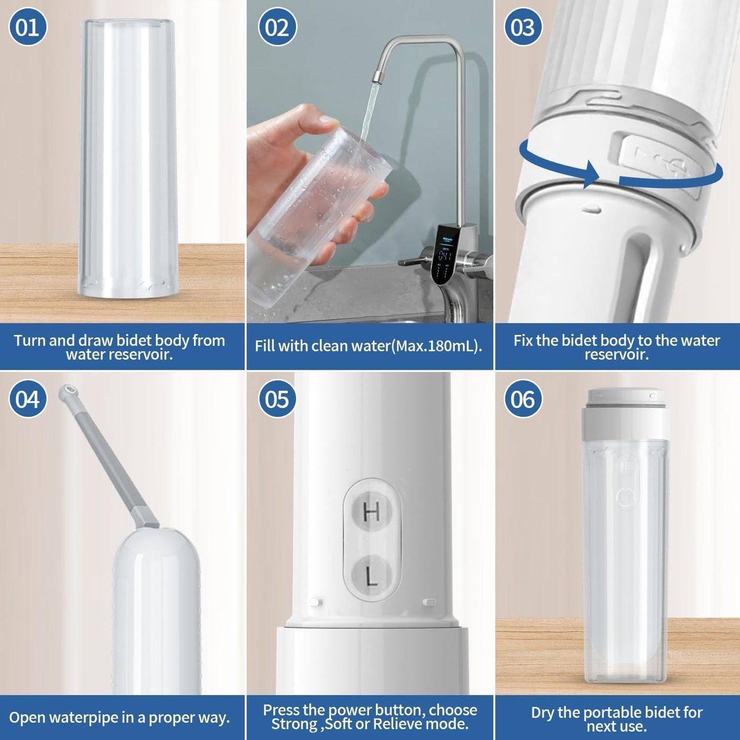 Electric Portable Bidet - Automatic Bidet Sprayer Travel Shower Spray Travel Cleaning