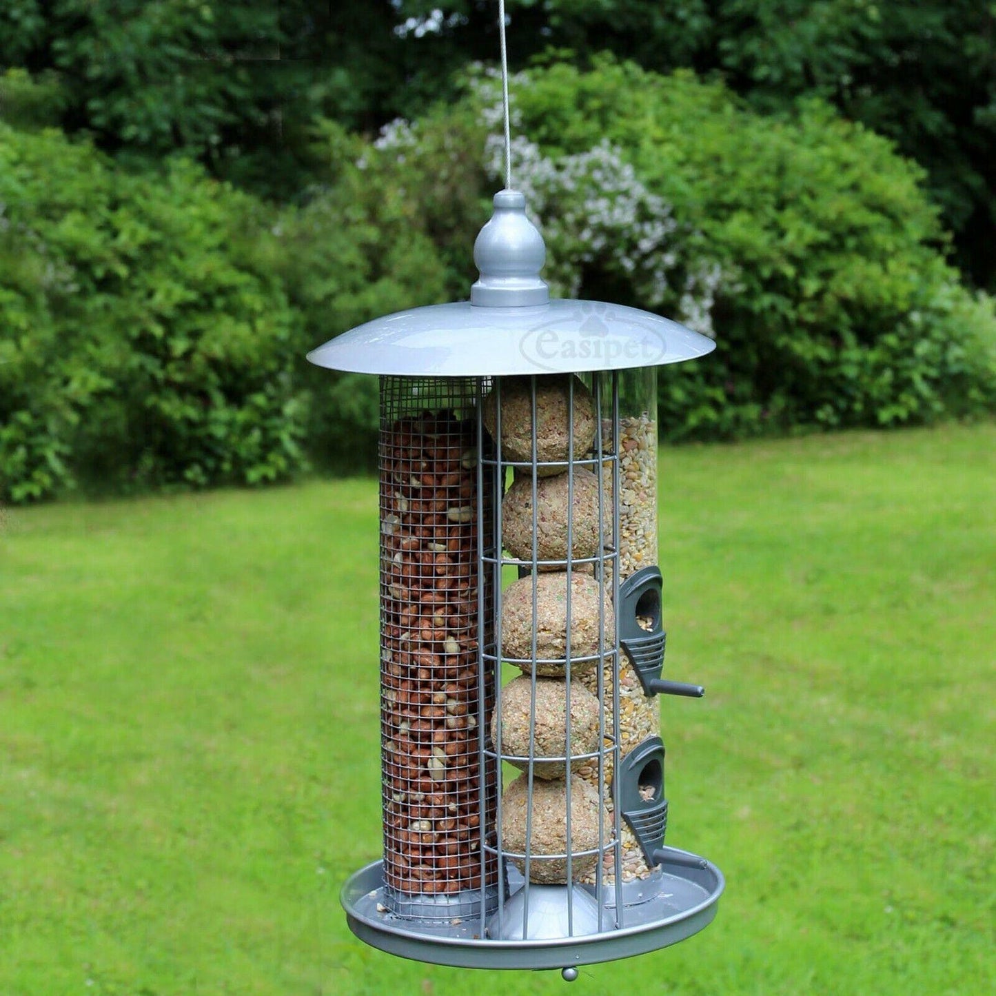 Bird Feeders on Trees - 3-in-1 Seed Nut Fat Ball Garden Feeding Station Hanging Wild Bird Feeder