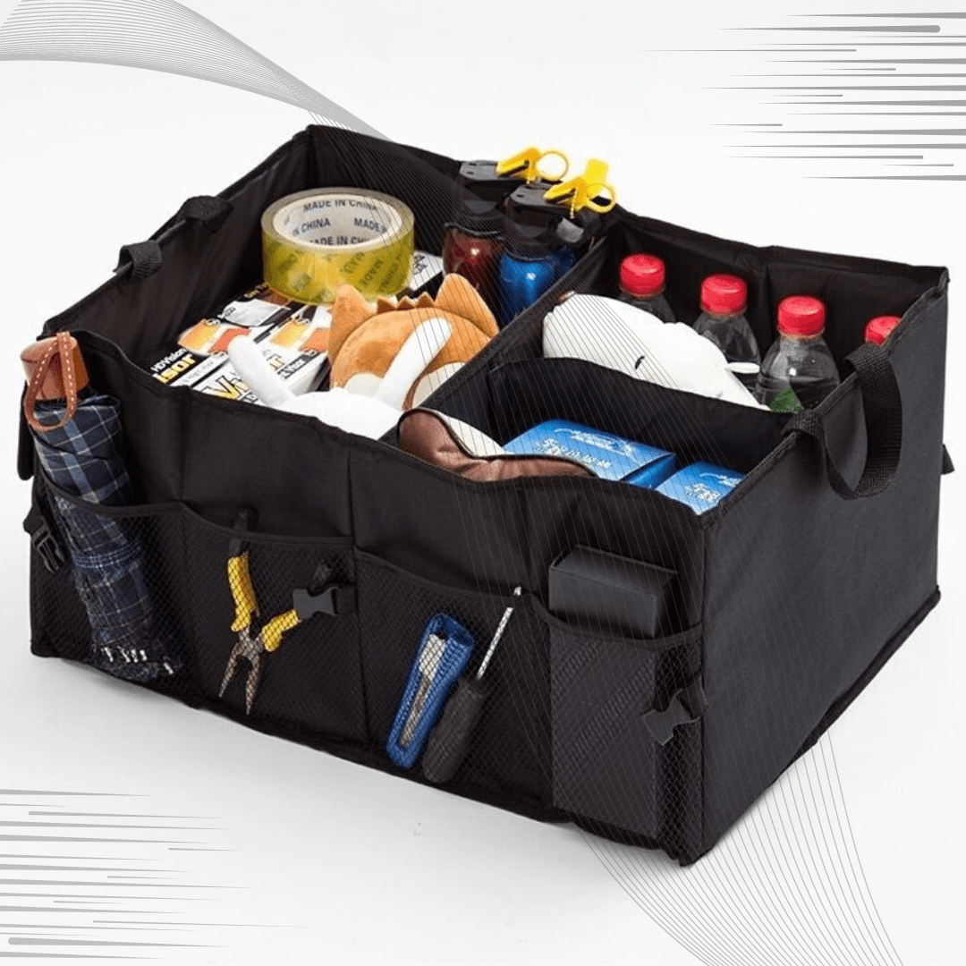 Car Boot Organiser - Heavy Duty Collapsible Foldable Tidy Pocket Storage