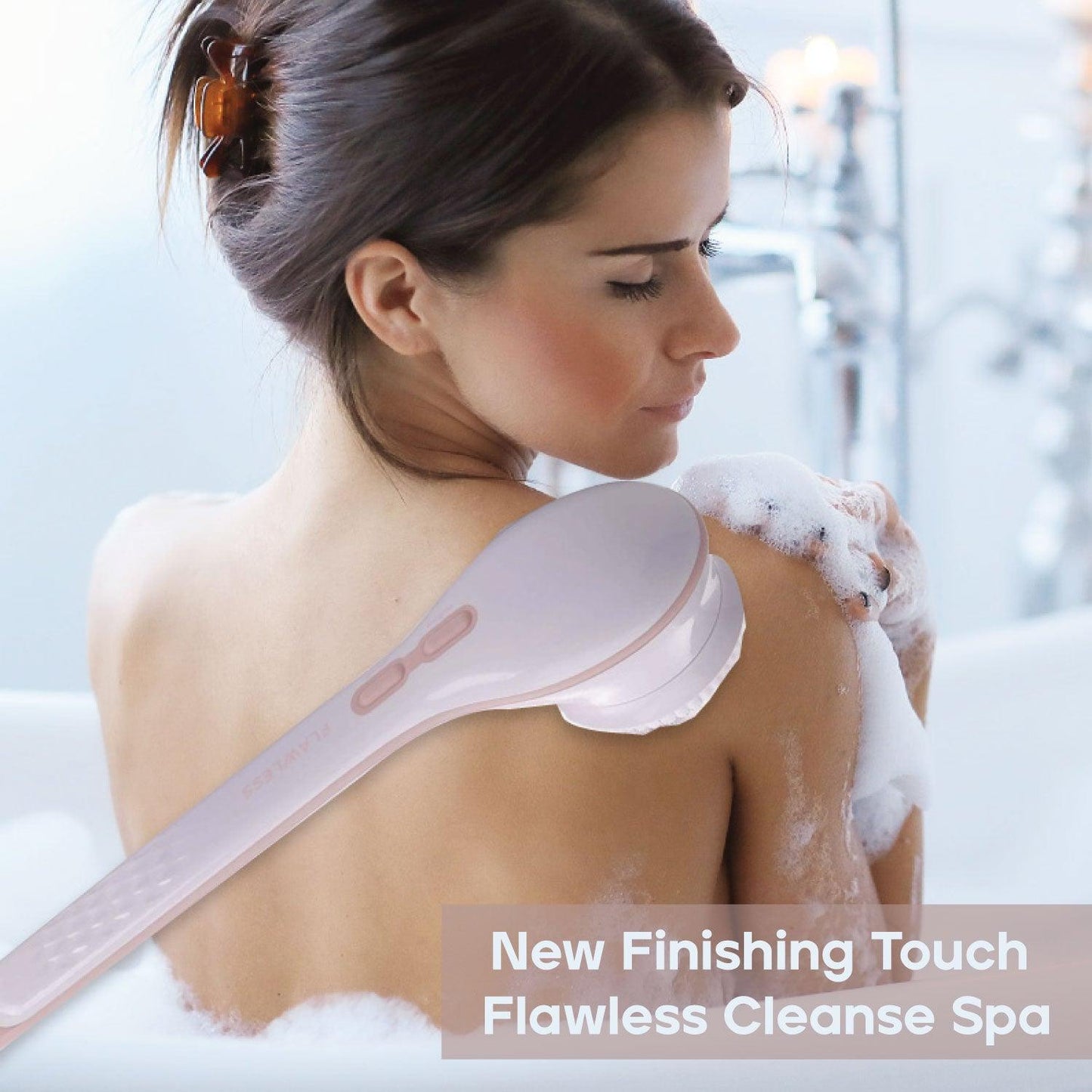 Electric Body Brush - Flawless Cleanse Spa with 3 Multi-Purpose Cleansing Heads for a Full Body Spa Experience
