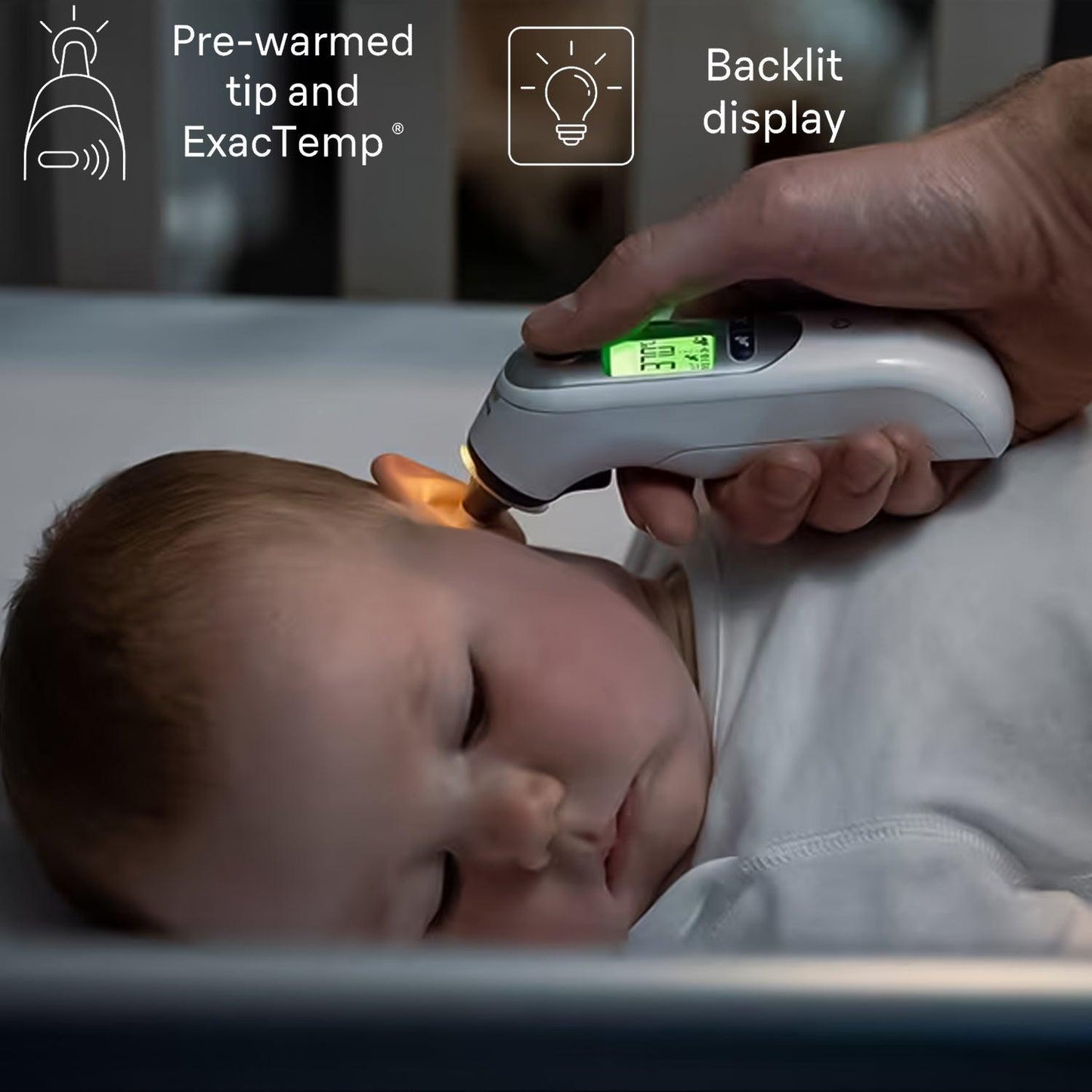Digital Ear Thermometer - 7+ connect Ear thermometer | App Compatible Technology |  Colour-coded Digital Display | Baby And Infant Friendly