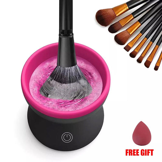 Cosmetic Brush Cleaner - Automatic Electric Makeup Brush Cleaning Machine Fast Clean Dryer
