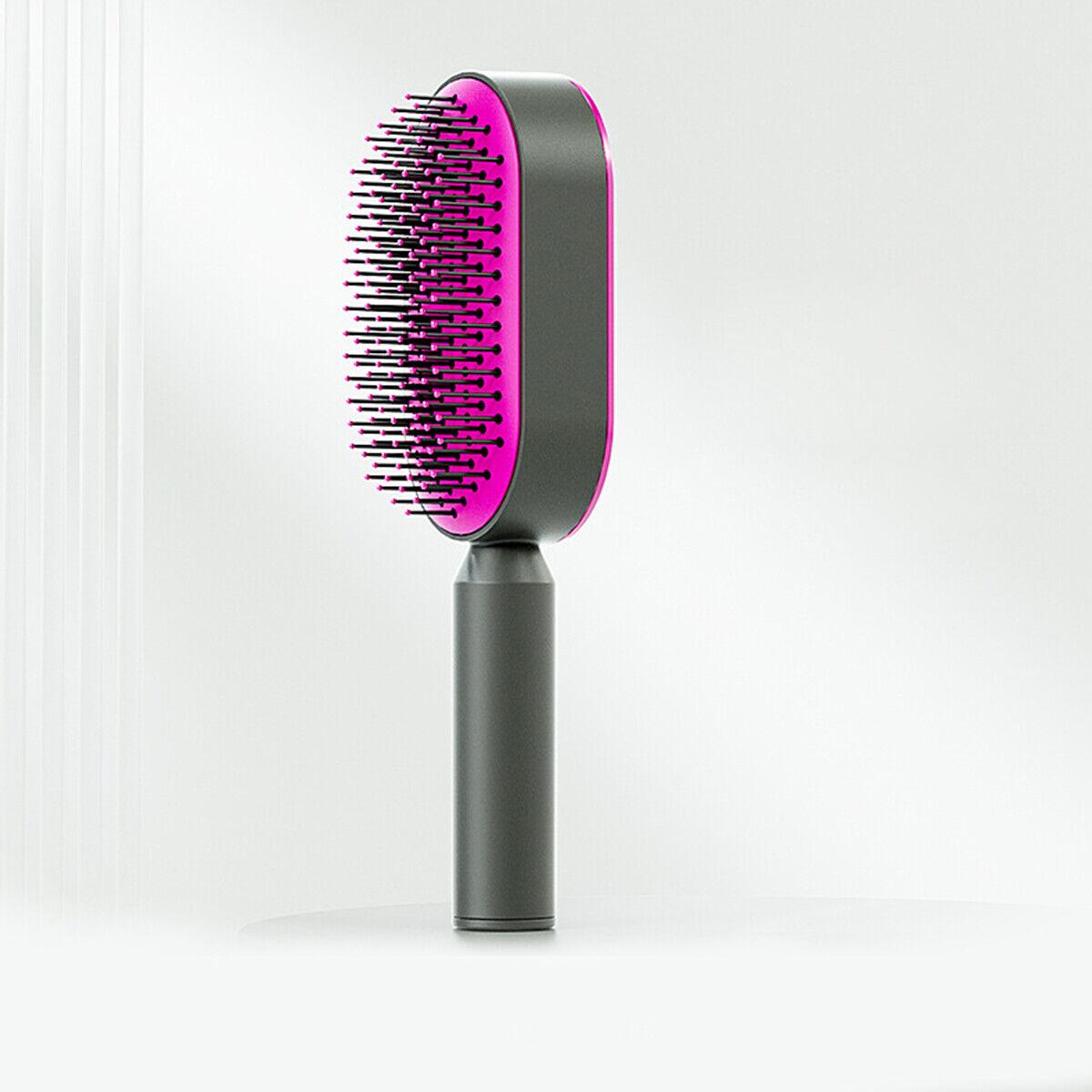 Self Cleaning Hair Brush - Air Cushion Comb Press Type Cleaning Design Comfortable Hair Brush