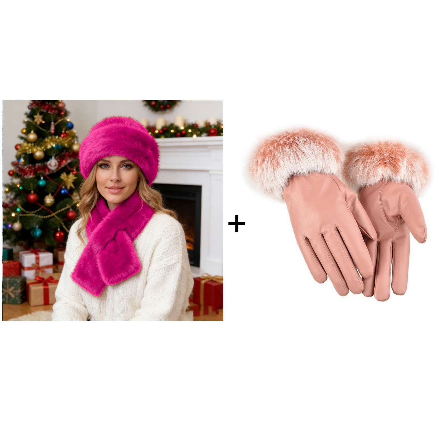 🎅CHRISTMAS SALE 50% OFF!🔥Fluffy Fur Bucket Hat Warm Winter Hat + Free Matching Scarf ⏰