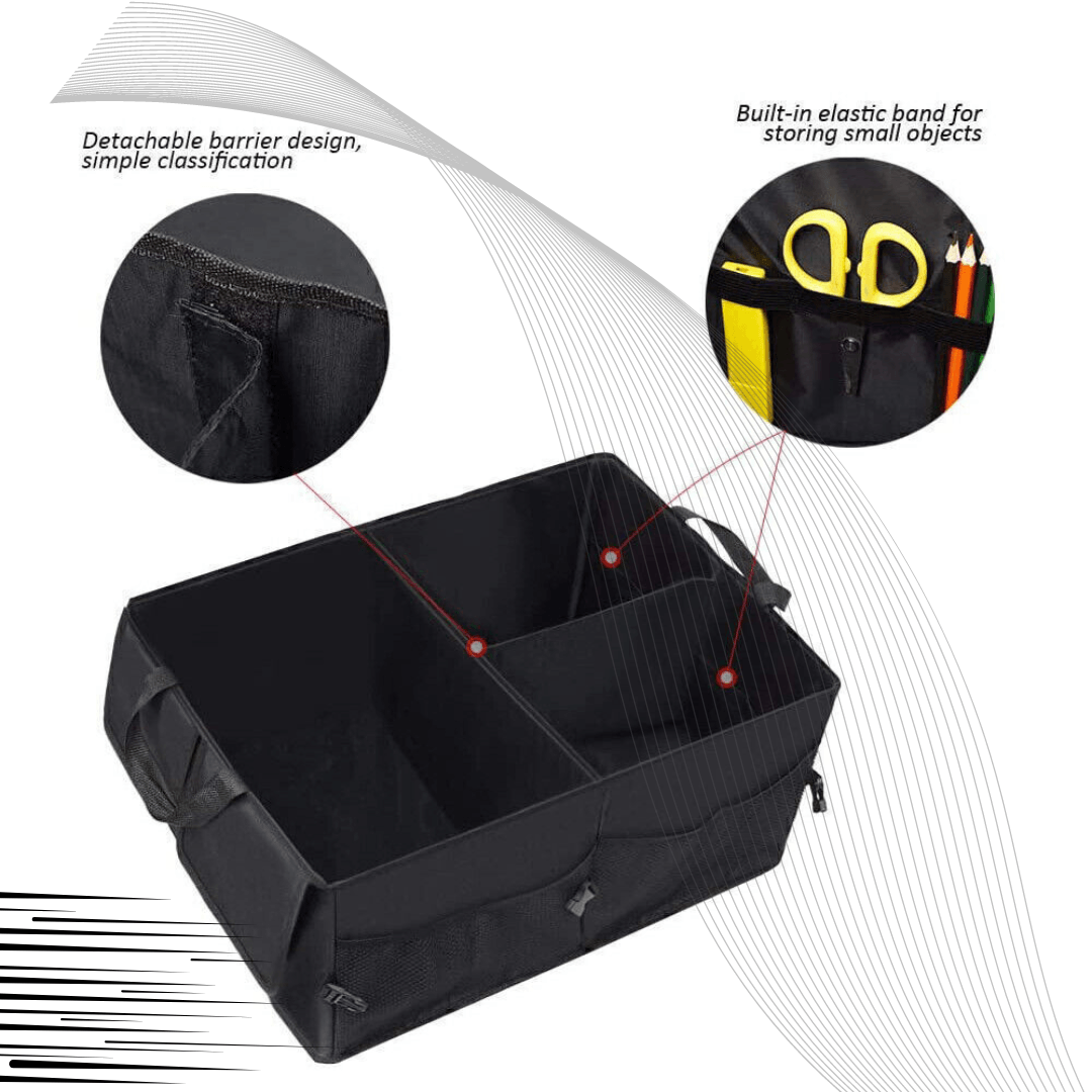 Car Boot Organiser - Heavy Duty Collapsible Foldable Tidy Pocket Storage