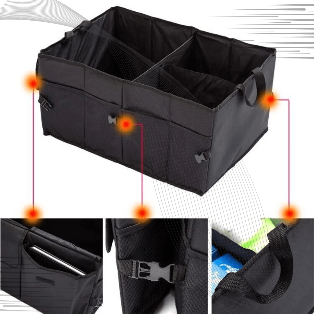 Car Boot Organiser - Heavy Duty Collapsible Foldable Tidy Pocket Storage