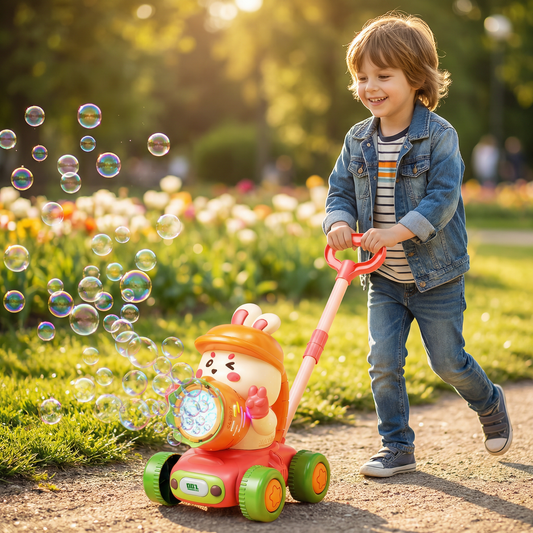 Light-Up Bubble Push Toy – Bubble Blowing Walker for Kids