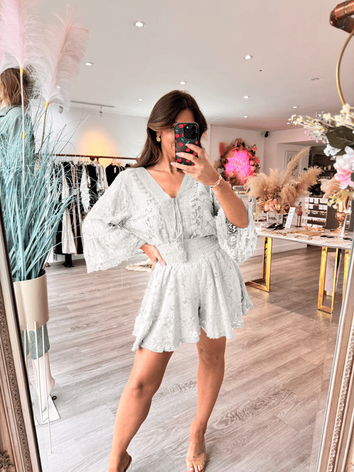 Casual Short V-neck Lace Suit