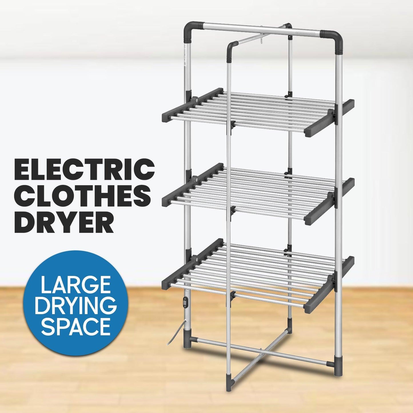 Electrical Clothes Airer - Black+Decker Electric Heated Clothes Airer / Low Energy / Large Drying Space