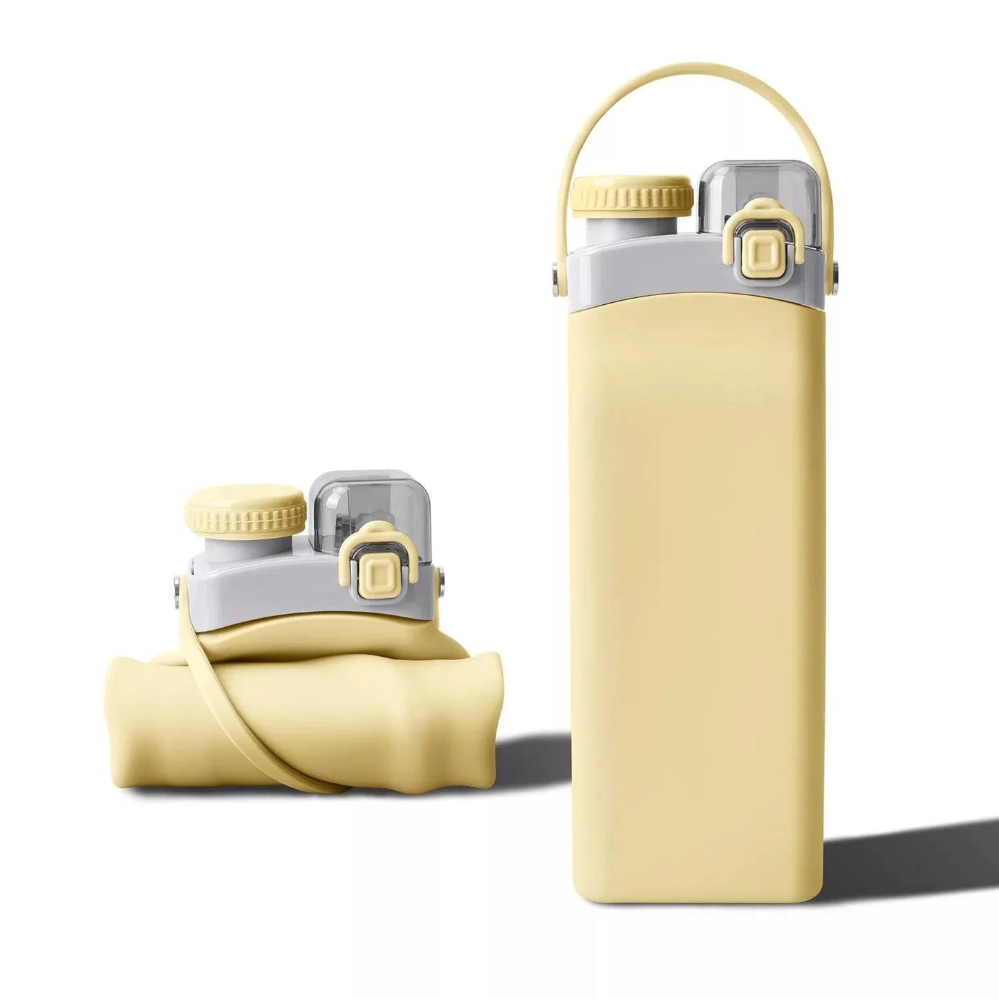 Silicone Water Bottle - 600ml Foldable Drink Bottle Collapsible Water Bottle Outdoor Sport Travel Run