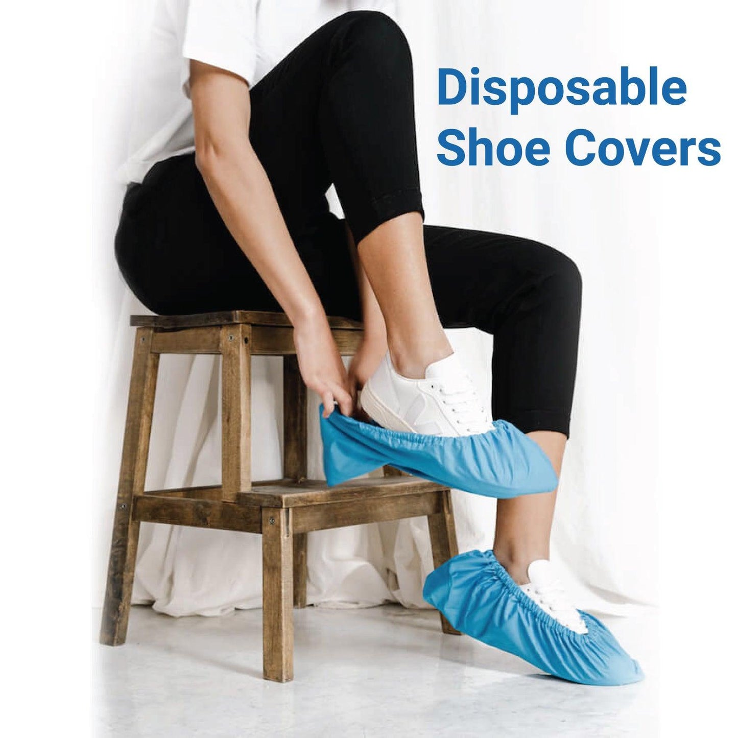 Disposable Shoe Covers - BLUE Plastic Rain Waterproof Boot Protector Carpet Cleaning