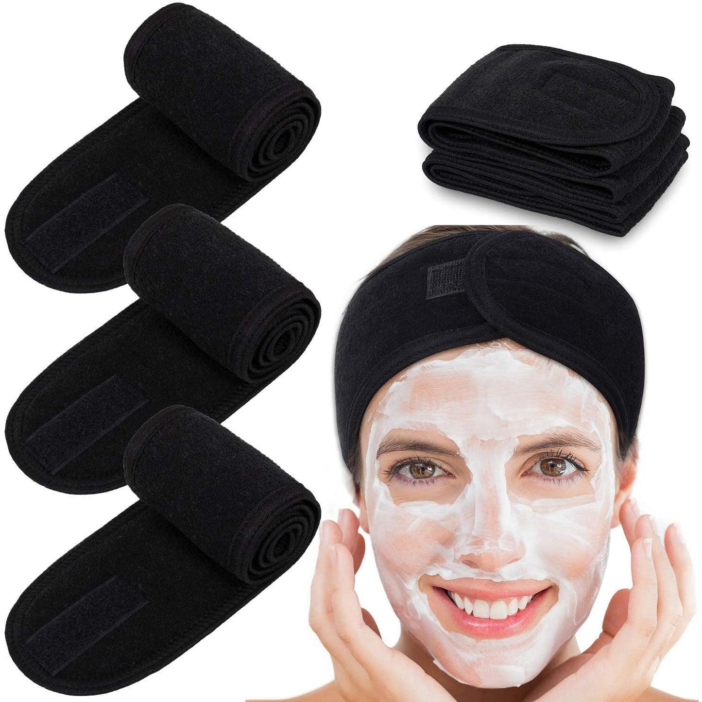 Spa Facial Headband - Make up Hair Band Terry Cloth Headband Stretch Towel for Sport Yoga Shower