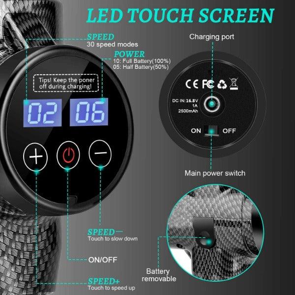 Professional Massage Guns - 8 Heads Deep Tissue Handheld Percussion Muscle Percussion Massager