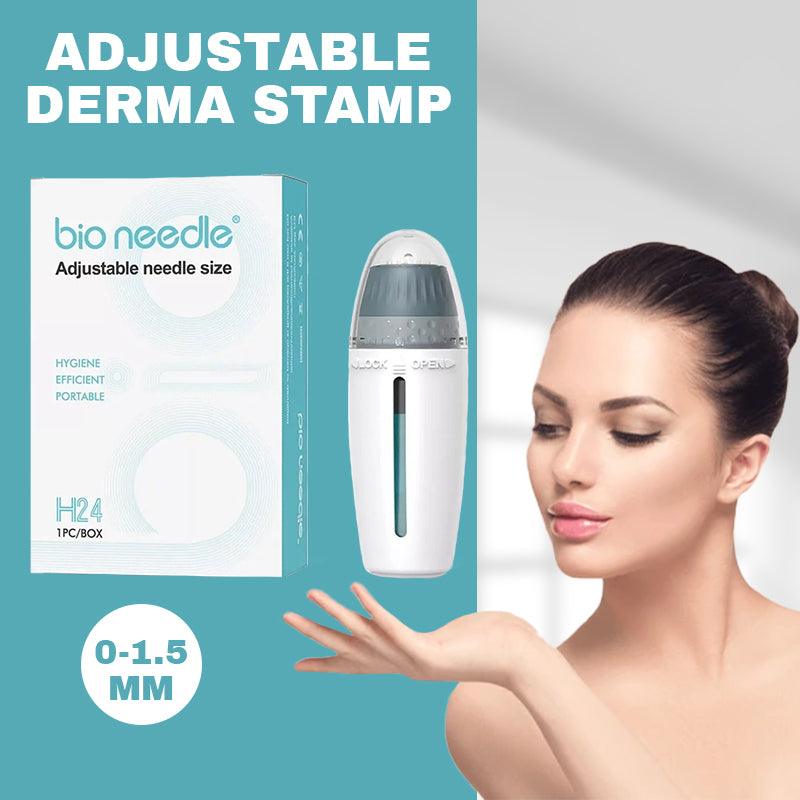Adjustable Derma Stamp - 0-1.5mm 24 Titanium Microneedles For Home Microneedling
