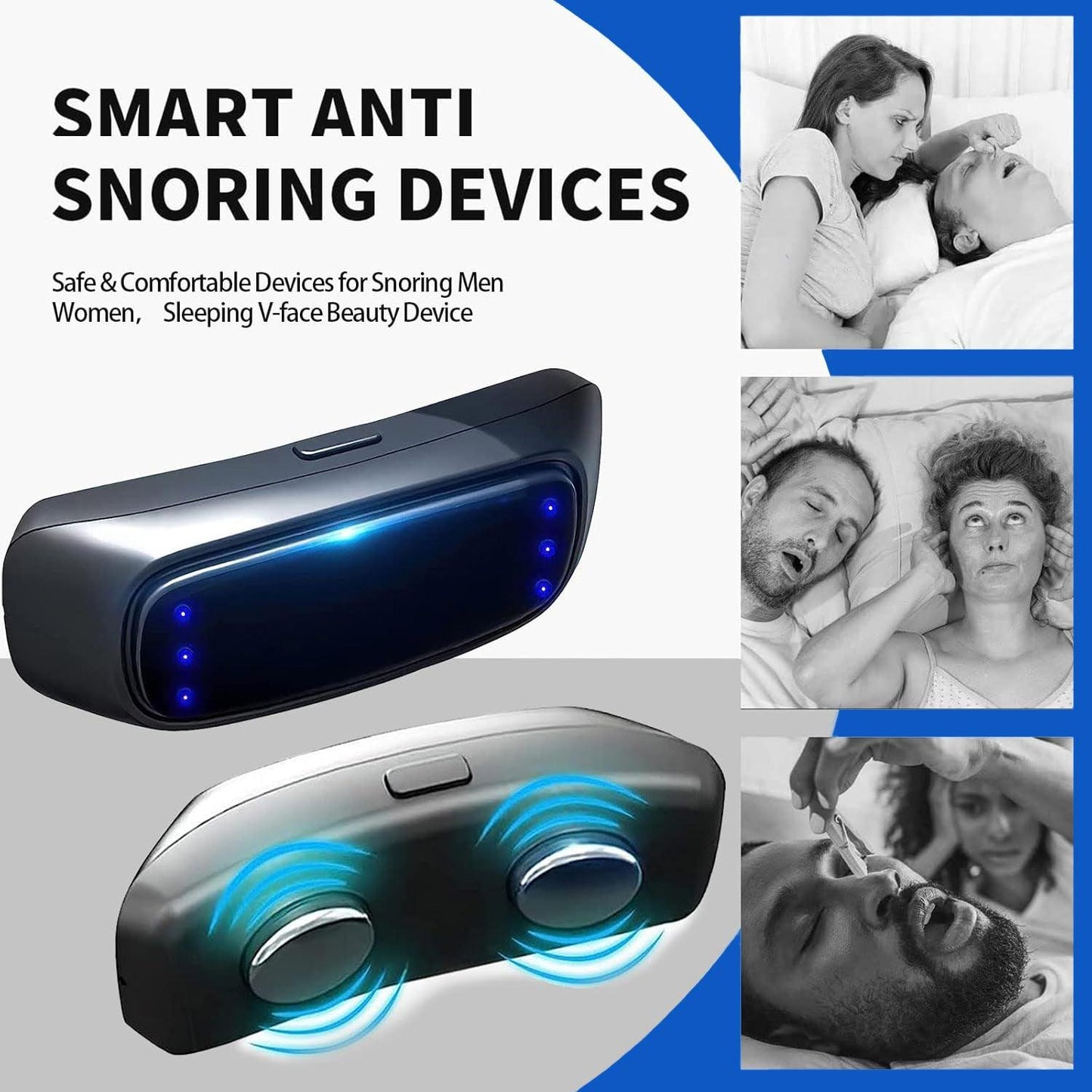 Anti Snore Device - Electric Micro Noise Stopper Sleep Apnea Aid Stop Snore HB