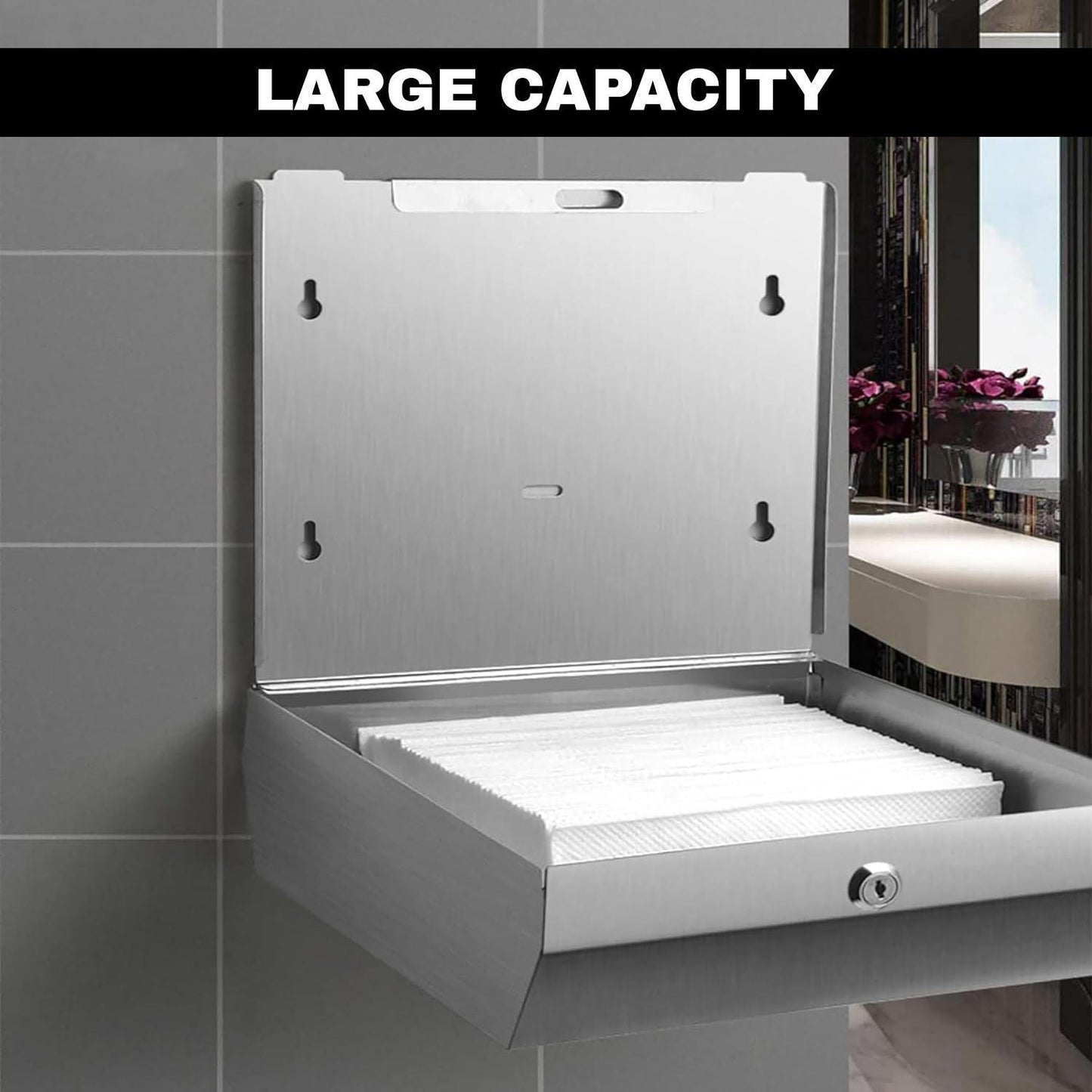 Bathroom Tissue Dispenser - Hand Paper Towel Dispenser Home Toilet Holder Wall Mounted Bathroom Tissue Box