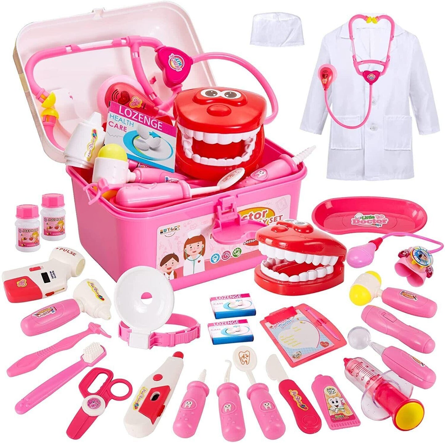 Realistic Doctors Kit - 35PCS Kids Doctors Set Nurse Dentist Kit Dress Up Costumes Pretend Play Toys
