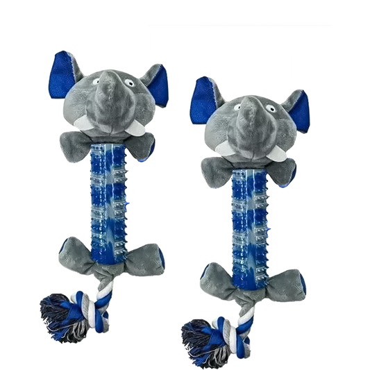 Dog Squeaky Toy – 2x Interactive Pet Chew Toys Animal Pet Plush Squeaker Dog Play Pal Roxy Pet Toy
