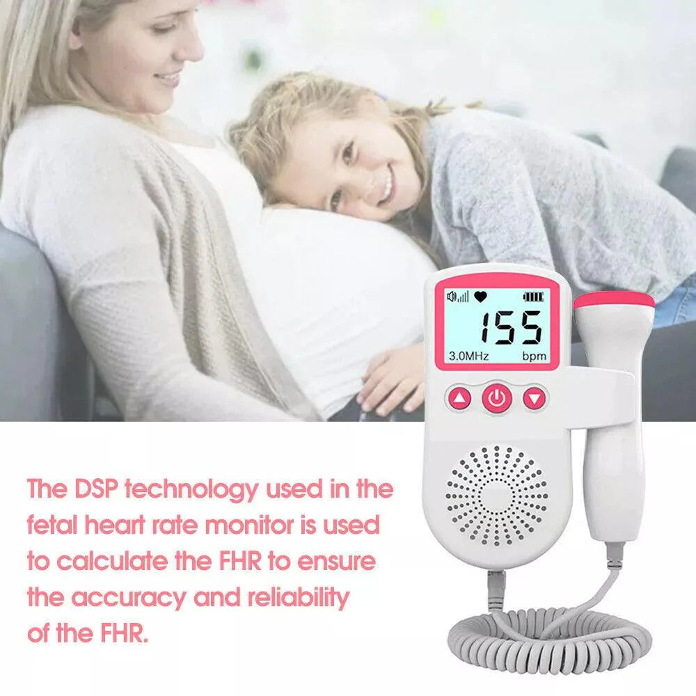 Baby Heart Monitor - Doppler Fetal Baby Heart Beat Rate Probe Prenatal Monitor Ultrasonic