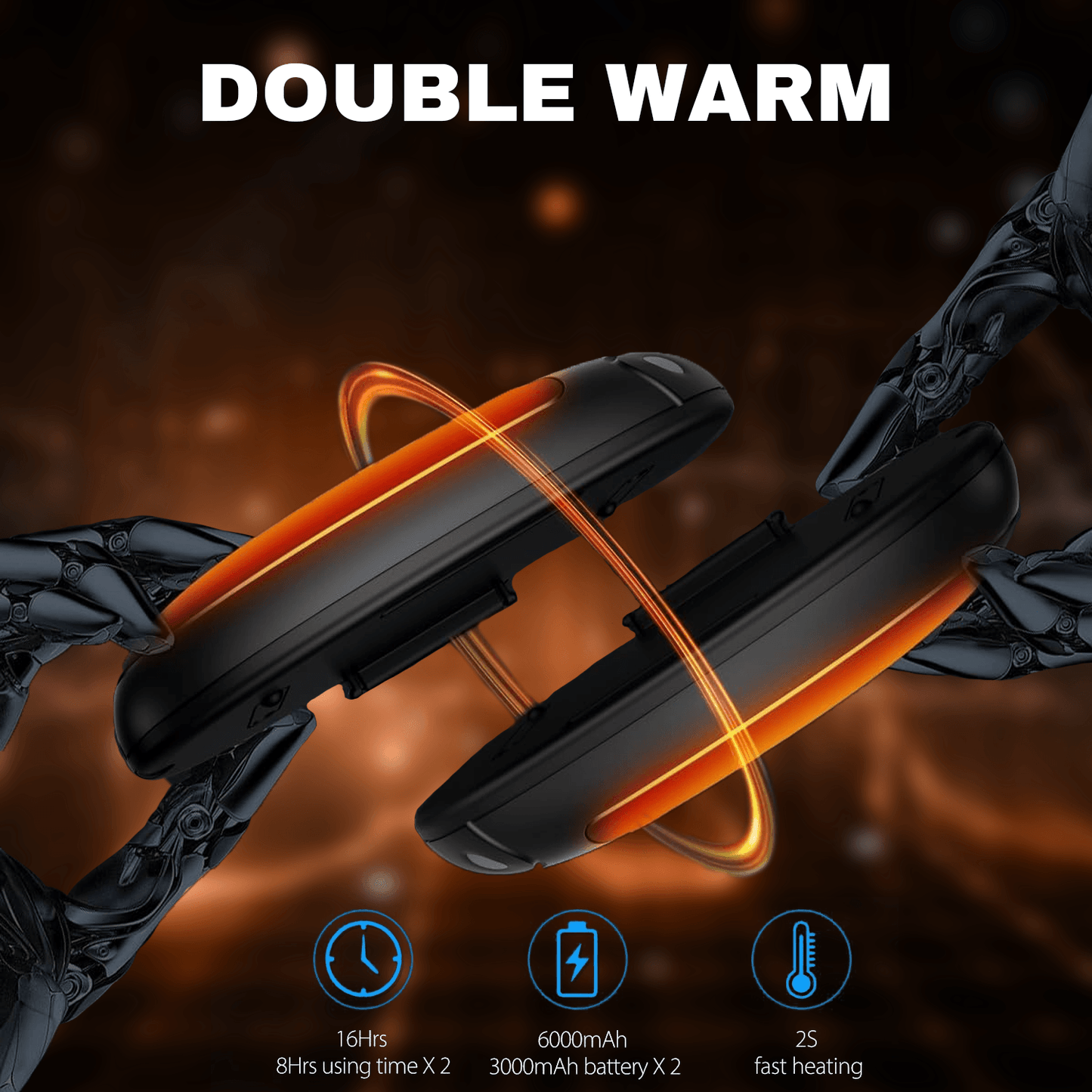 Rechargeable Hand Warmers - 10000mAh Power Bank Pocket Hand Warmer with 3 Heating Levels