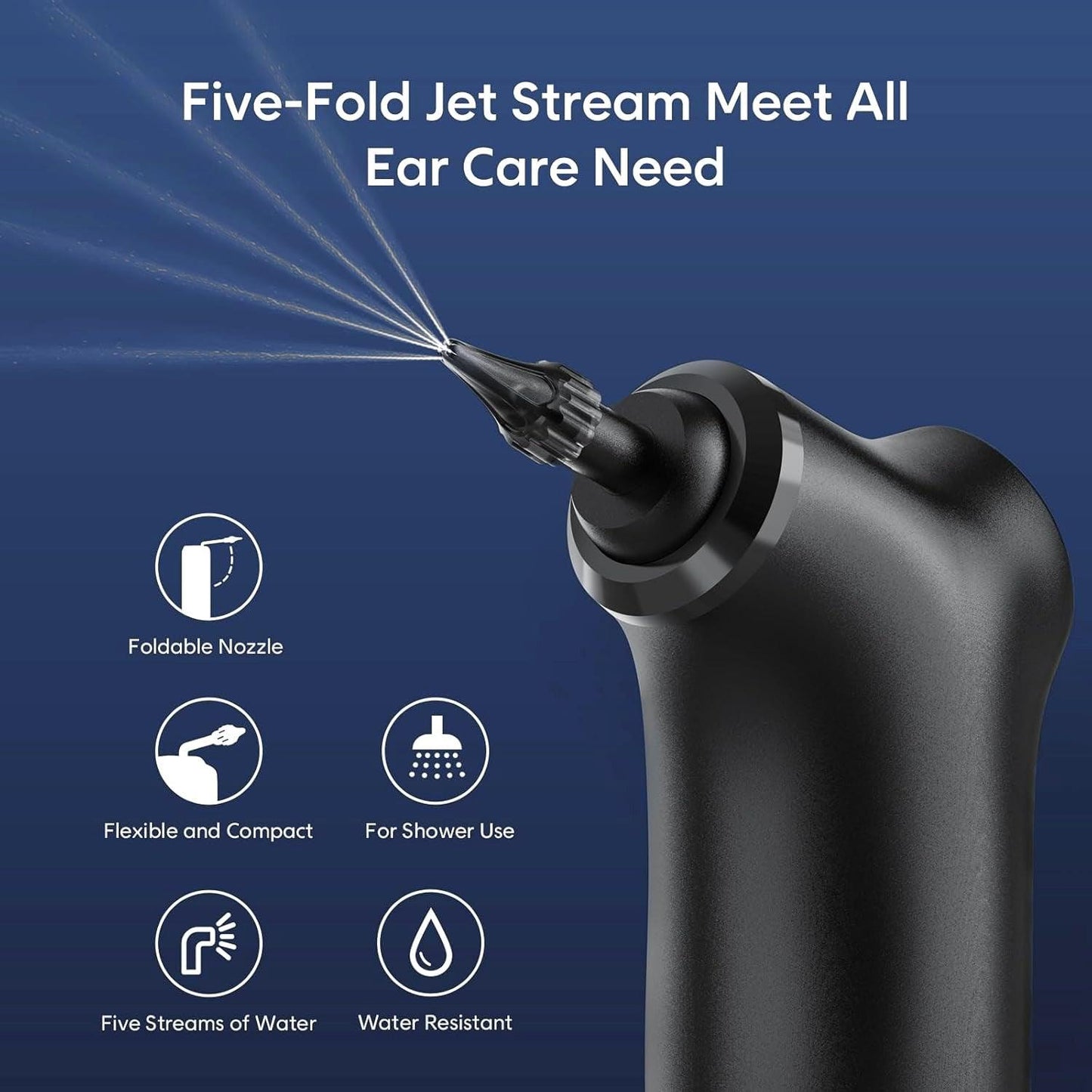 Ear Wax Removal Tool - Water Powered Push Ear Cleaner Electric Ear Cleaning Kits