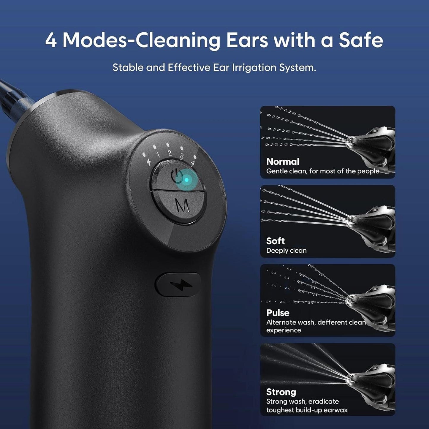 Ear Wax Removal Tool - Water Powered Push Ear Cleaner Electric Ear Cleaning Kits