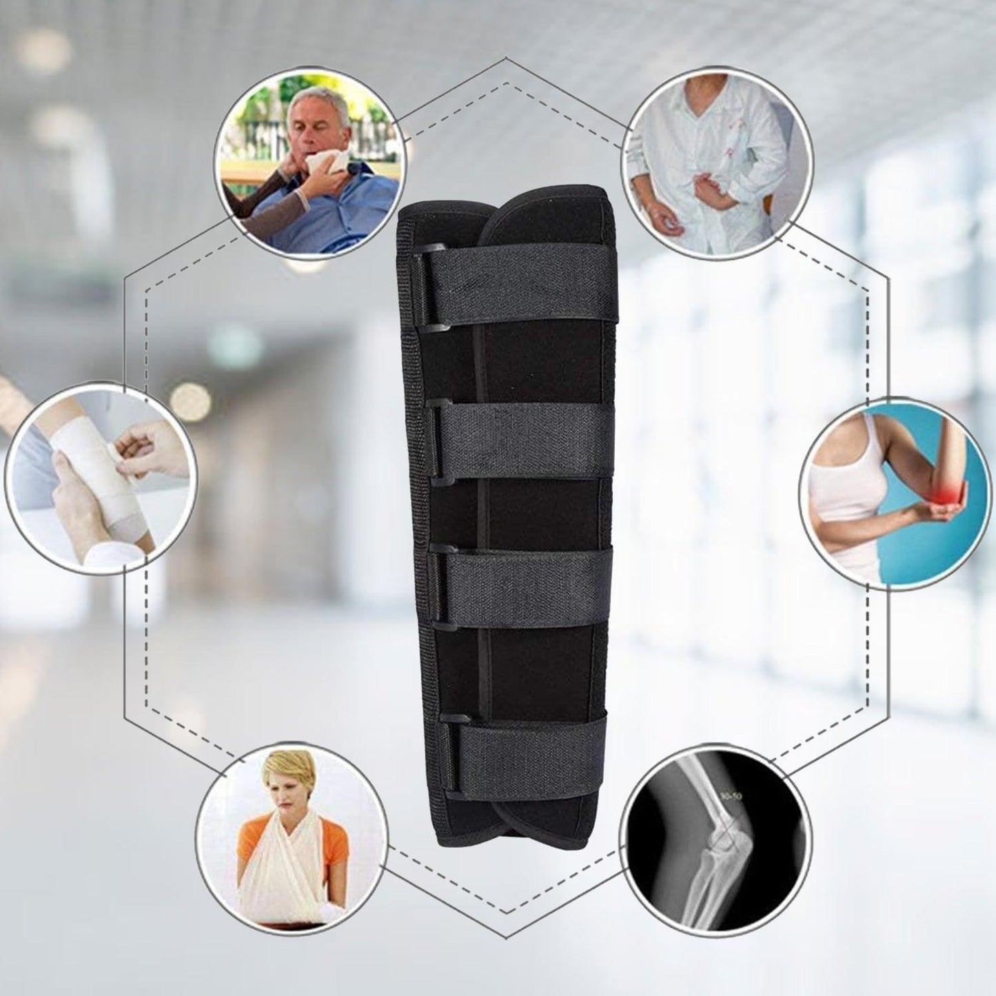 Elbow Joint Brace - Adjustable Arm Elbow Shoulder Support Splint Strap Relief Pain Correct Upper Limb