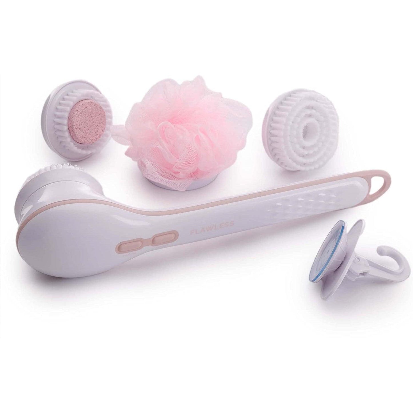 Electric Body Brush - Flawless Cleanse Spa with 3 Multi-Purpose Cleansing Heads for a Full Body Spa Experience