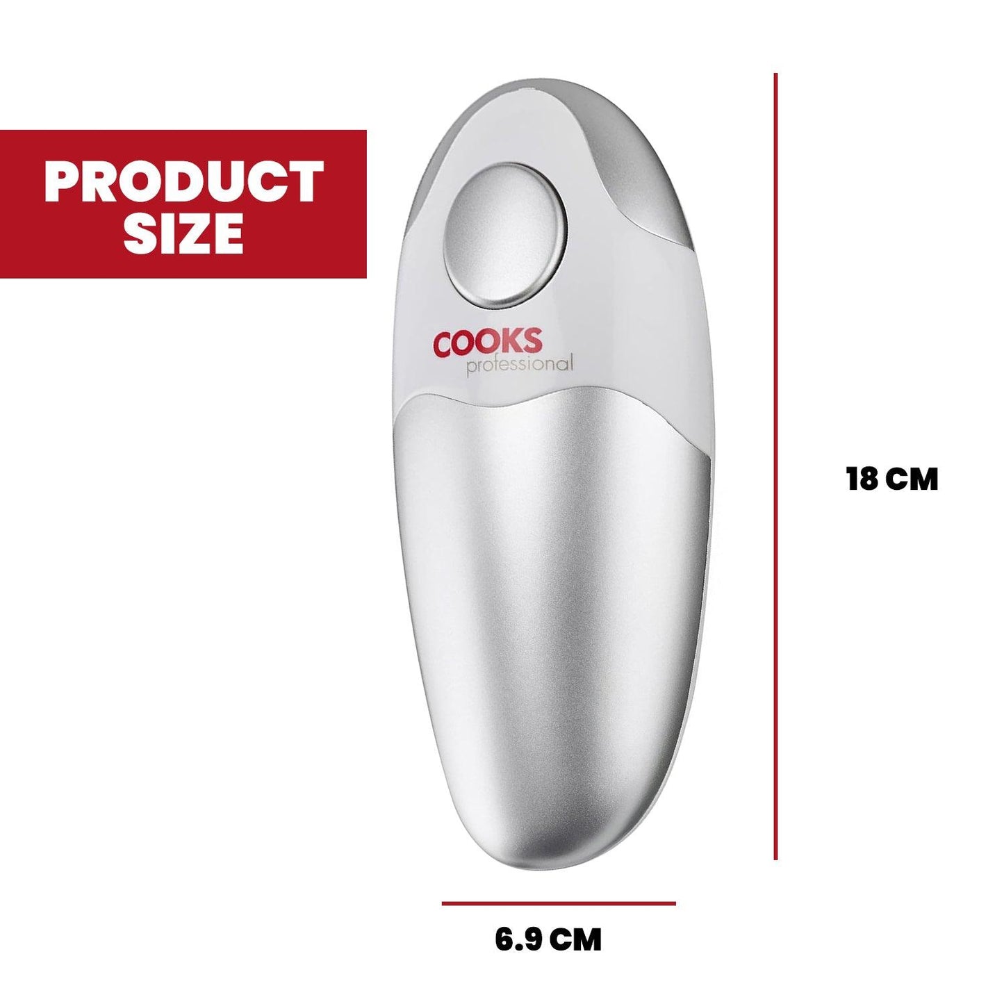 Electric Tin Can Opener - Automatic One Touch Battery Operated Cooks Professional Can Opener