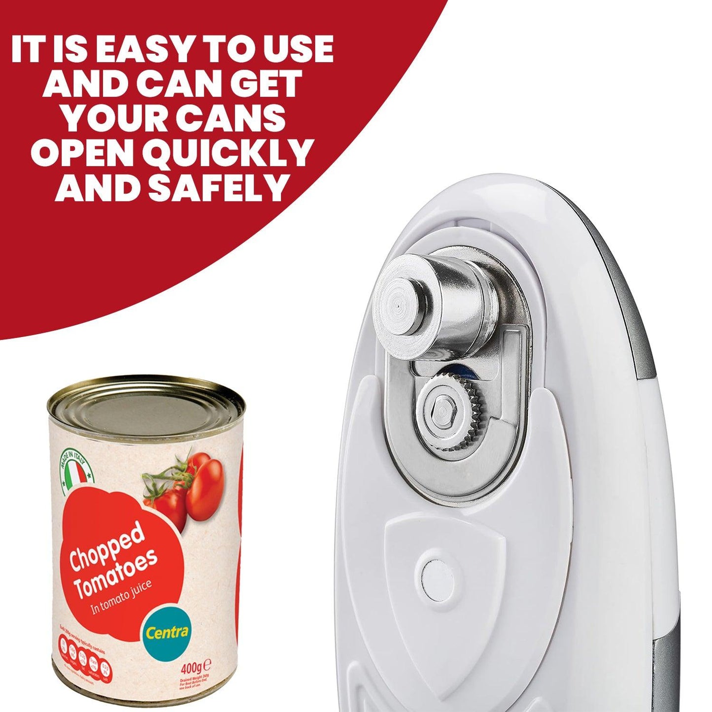 Electric Tin Can Opener - Automatic One Touch Battery Operated Cooks Professional Can Opener