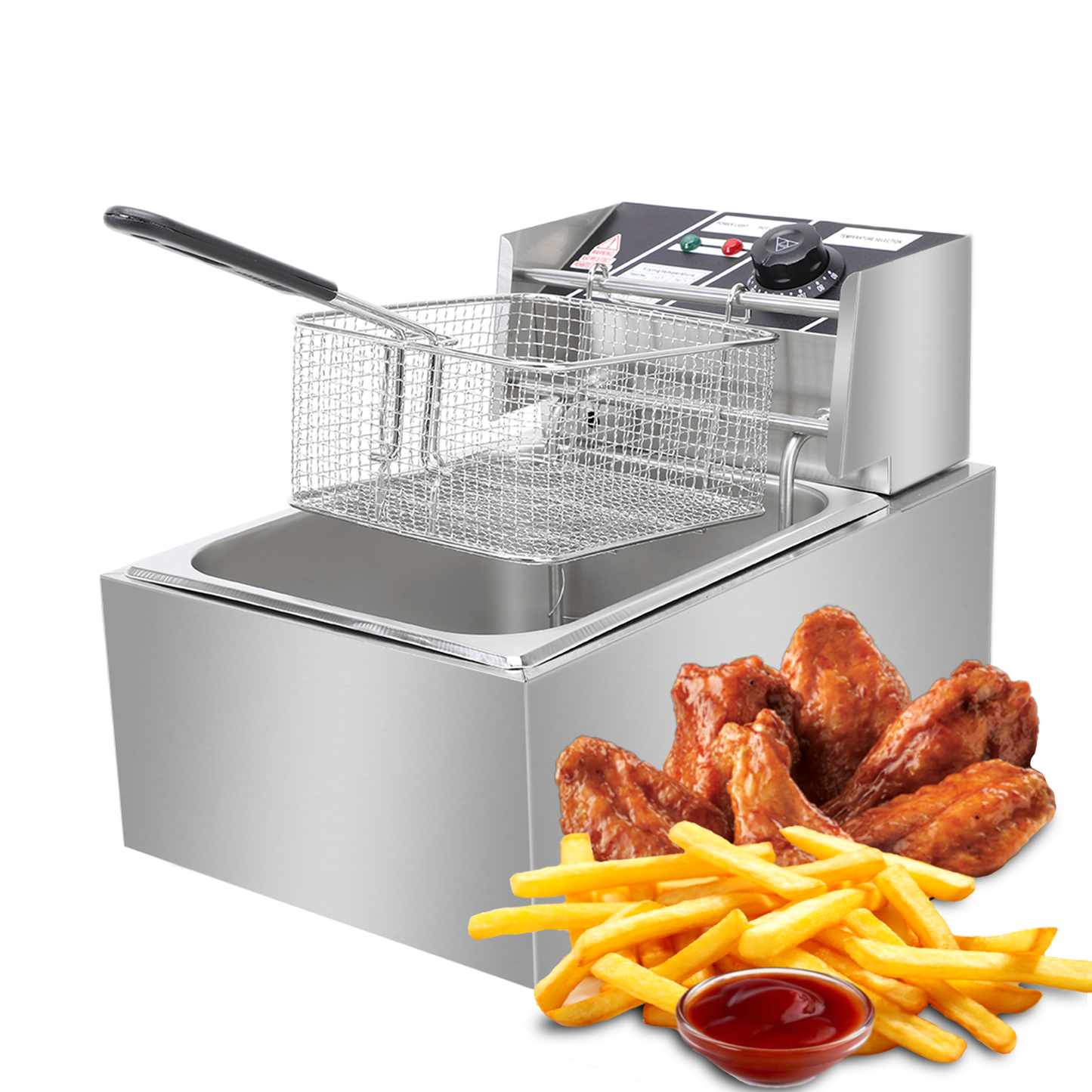 Electric Deep Frying Machine – 6L Oil Capacity Stainless Steel Fryer with Adjustable Temperature