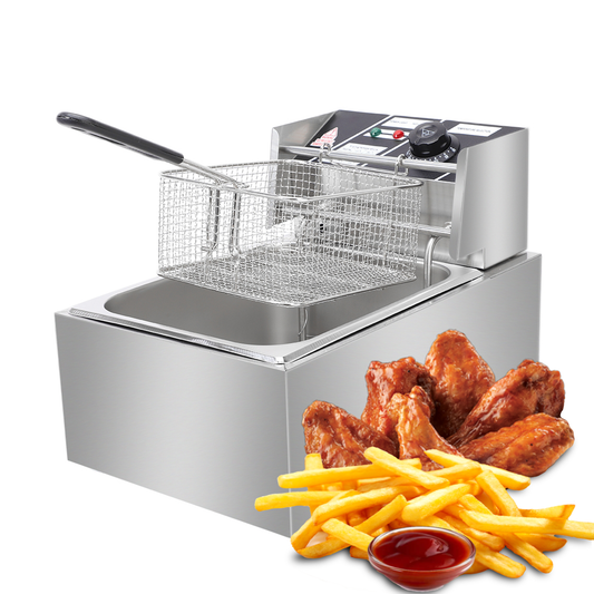 Electric Deep Frying Machine – 6L Oil Capacity Stainless Steel Fryer with Adjustable Temperature