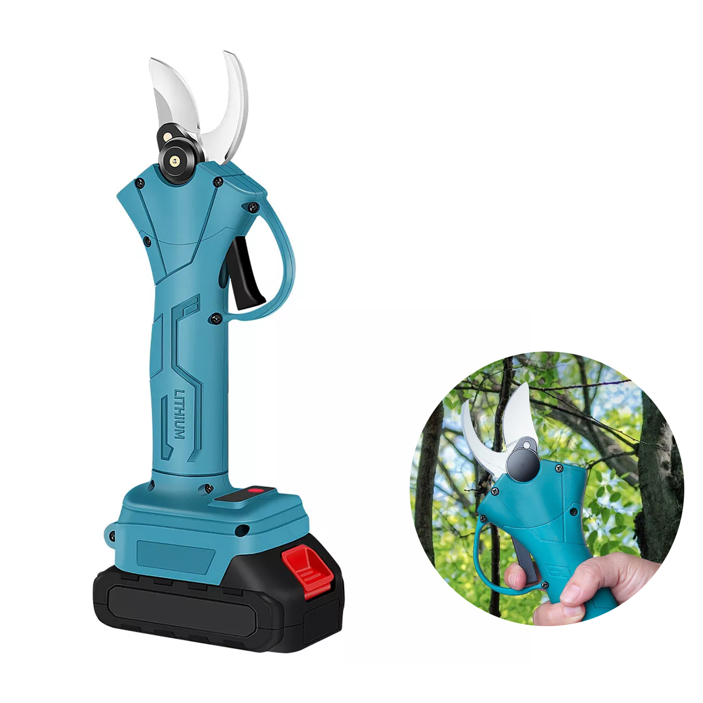 Electric Pruning Shears – Cordless Rechargeable Garden Secateurs Branch Cutter with 2 Battery