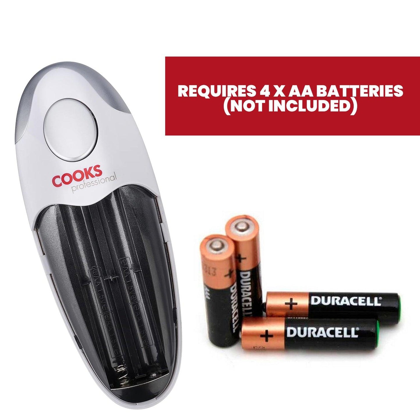Electric Tin Can Opener - Automatic One Touch Battery Operated Cooks Professional Can Opener