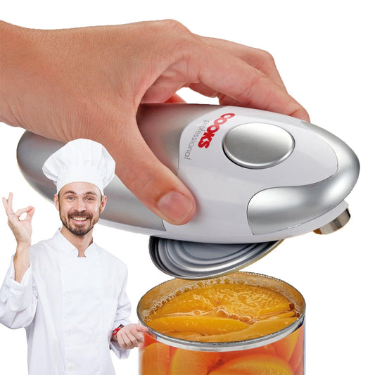 Electric Tin Can Opener - Automatic One Touch Battery Operated Cooks Professional Can Opener
