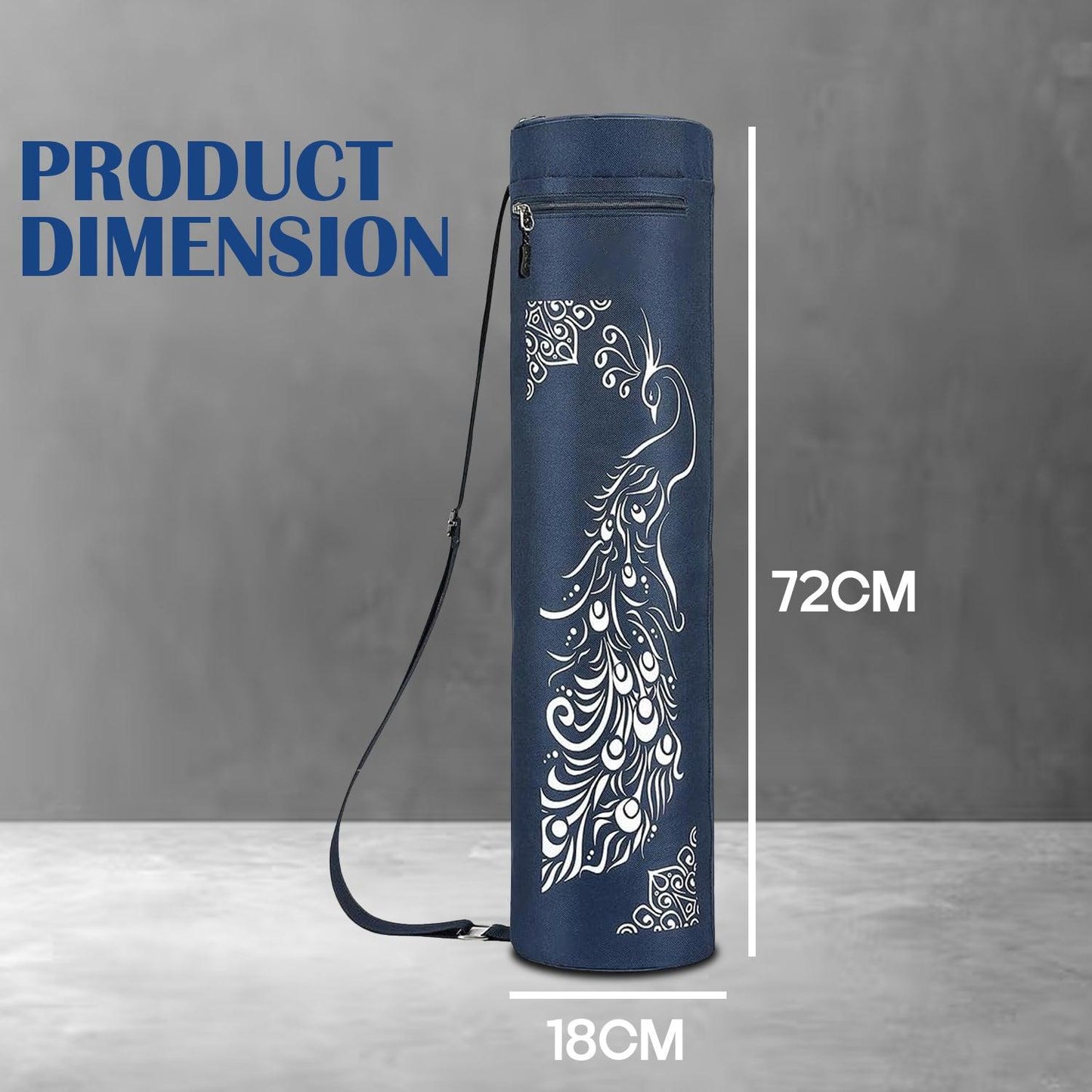Yoga Mat Bag - Full-zip Exercise Yoga Mat Carry Bag Durable Waterproof Oxford Cloth With 2 Cargo Pockets | Extra Wide | Adjustable Shoulder Strap