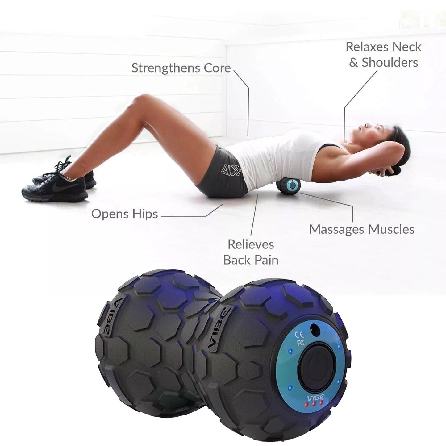 Vibrating Foam Roller - Electric Full Body Massage Roller Muscle Recovery Pain Relief Massager