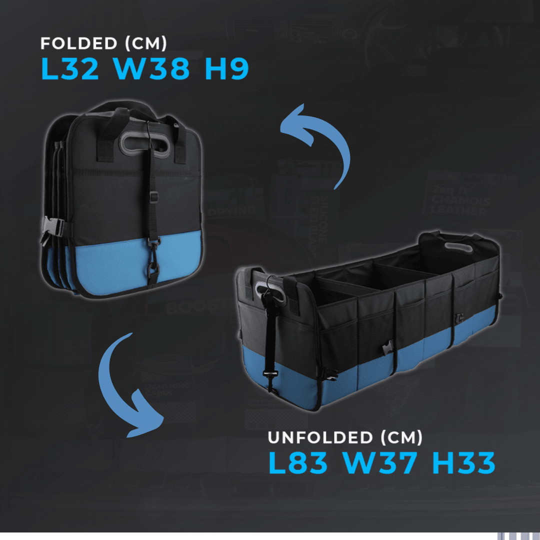 Car Boot Organiser - Heavy Duty Collapsible Foldable Tidy Pocket Storage